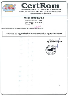 Certificat CertRom – Activitati de inginerie